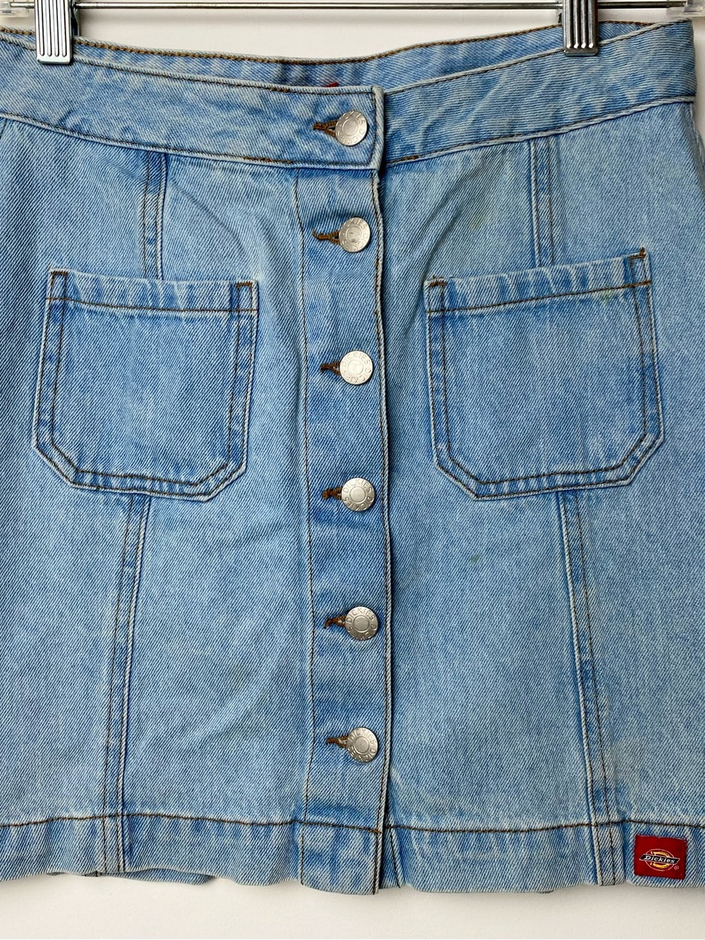 Dickies Light Blue Denim skirt with front pockets